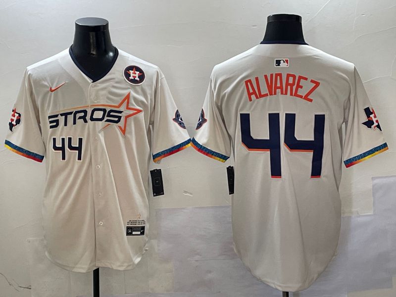 Men Houston Astros #44 Alvarez Cream Fourth generation Joint Name 2025 Nike MLB Jersey style 4155